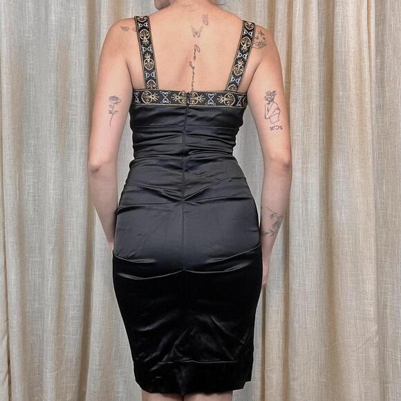 Cache Black Satin Embellished Dress - Picture 3 of 5